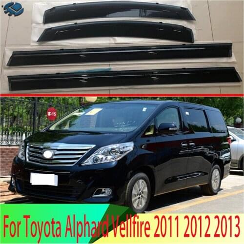 For Toyota Alphard Vellfire 2011 2012 2013 Plastic Exterior Visor Vent Shades Window Sun Rain Guard Deflector 4pcs