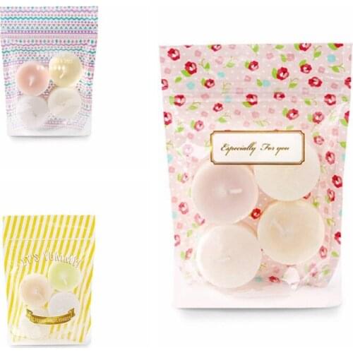 50pcs Translucent self supporting Ziplock bag Dried fruit biscuits candy gift food Packaging bags small plastic pouch package