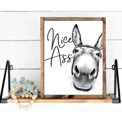Abstraction Black White Donkey Wall Art Canvas Painting Nordic Posters and Prints Wall Pictures for Living Bedroom Decoration