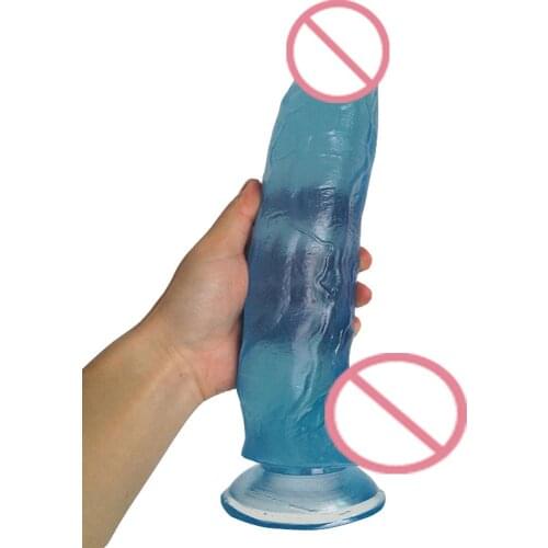 CPWD Soft Artificial Simulation Big Jelly Dildos Crystal Transparent Penis Dildos Flexible Lifelike Female Masturbation Sex Toys