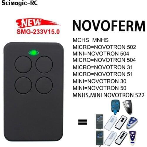 Garage Remote NOVOFERM NOVOTRON 502 MAX43-2, 504 MAX43-4 433,92mhz Remote Control Gate Opener Clone