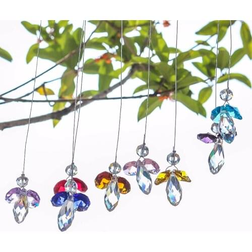 H&D Crystal Guardian Angel Suncatcher Hanging Rainbow Maker Ball Prisms for Window (Multi-8pcs)