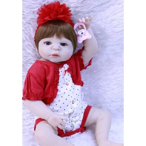 DollMai girl doll reborn full silicone body reborn babies princess bebe doll reborn menina de silicone menina 55 cm bonecas