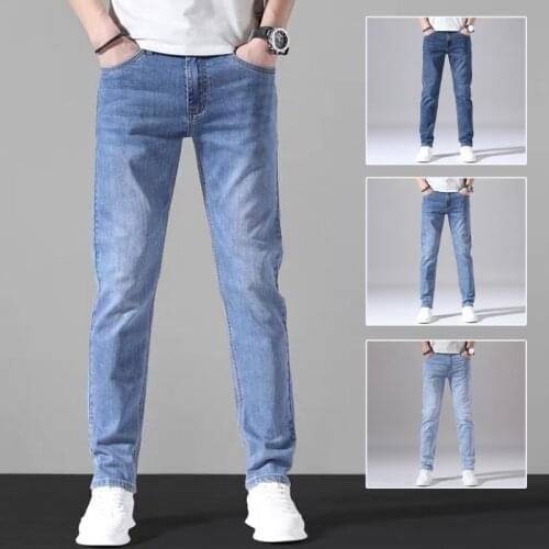 Mens Jeans Stretch Loose Straight Slim Pants 2021 Summer Thin Casual Jeans Men Cotton Plus Size Jeans 40