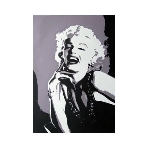 Lilystorehand-painted wall art Classic Monroe smiling face home decoration abstract pop Figure oil painting on canvasno framed