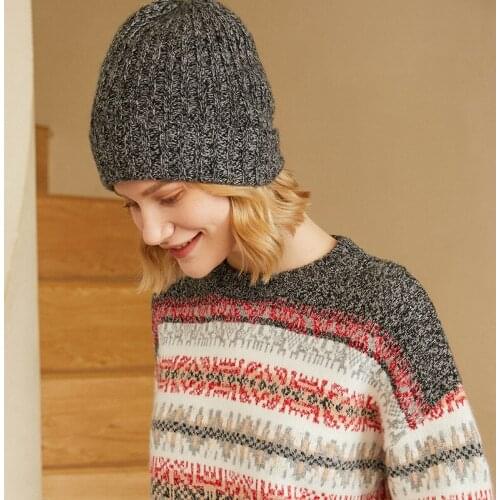 2021 New Fashion Brand 100% Cashmere Goat Hats Winter Women Knitted Skullies Beanies Casual Soft Warm Cap Female Hats Bonnet