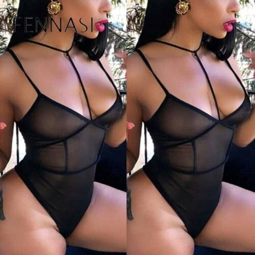 FENNASI 2021 New Sexy Lingerie Women Underwear Erotic Dress Sex Perspective Mesh Bodysuit Pajamas Nightwear Nightgown