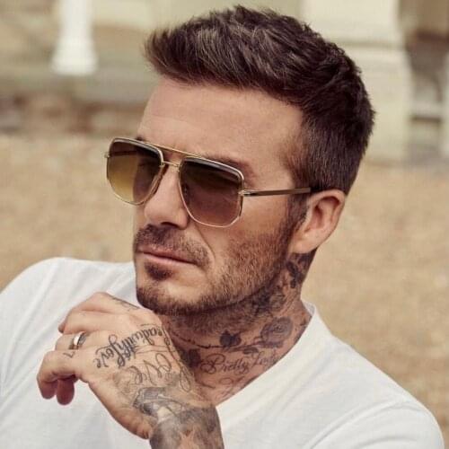 Beckham Style DB7001S Eyewear Pilot Oversize Big Square Polygonal Alloy Trendy Men And Women Gradient Sunglasses