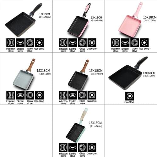 Retangular Omelette Pan Tamagoyaki Egg Pan, Nonstick Maifan Stone, Anti-Scalding Handle for Glass ,Electic Gas Stove