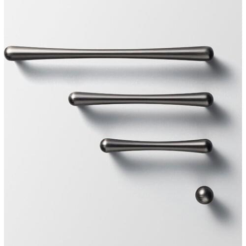 Zinc Alloy Cabinet Handle Nordic Style Water Drop Wardrobe Knob Drawer Pull Modern Furniture Handle/ Dark gray