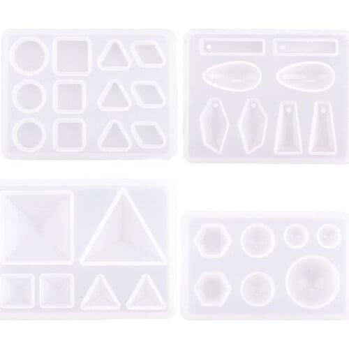 Liquid Resin Silicone Mold DIY Geometric Triangle Mirror Craft epoxy resin for Jewelry Making necklace pendant Decorative