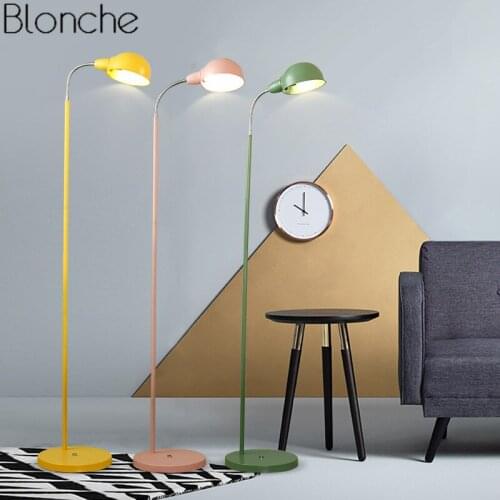 Modern Colorful Led Floor Lamps Adjustable Standing Lights Living Room Bedroom Bedside Lamp Study Lighting Fixtures Luminaire