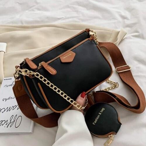 Stylish Fashion Shoulder Bags Crossbody Bag Female Handbags PU Leather Bags 3 pcs Set Bags Small Purse