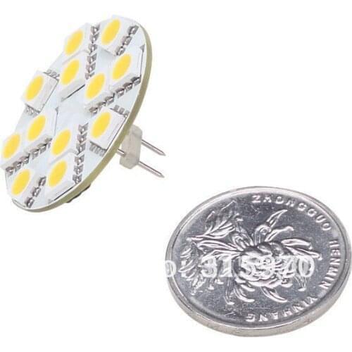 Led G4 Light 12SMD 5050 High Power Rear Pin AC/DC10-30V Marine Lamp Boat Bulb White Warm White Round Board 1pcs/lot