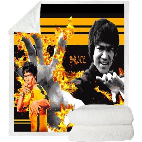 Martial Arts Star Bruce Lee 3D Printed Harajuku Casual Thin Quilt Bed Blanket Bedspread Chair Bedding Home Plush Soft Quilt B101