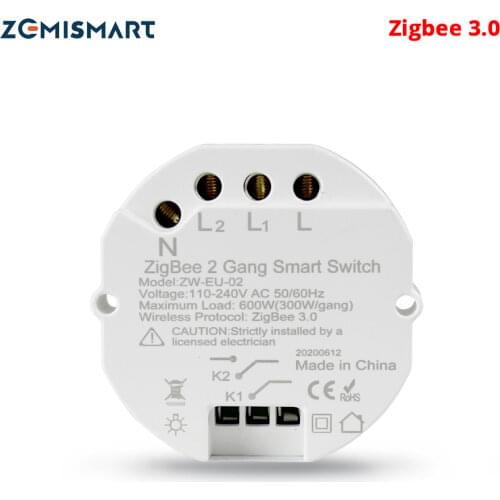 Zemismart Zigbee 3.0 Smart Light Switch DIY Breaker Module SmartThings Tuya Control Alexa Google Home Alice 2 Way