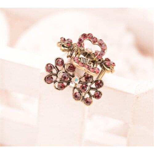 High Quality Alloy Rhinestone Fashion Women Hair Claws Hair Ornaments Flower Hair Clips Girls Crab Clip Vintage Hair Jewelry