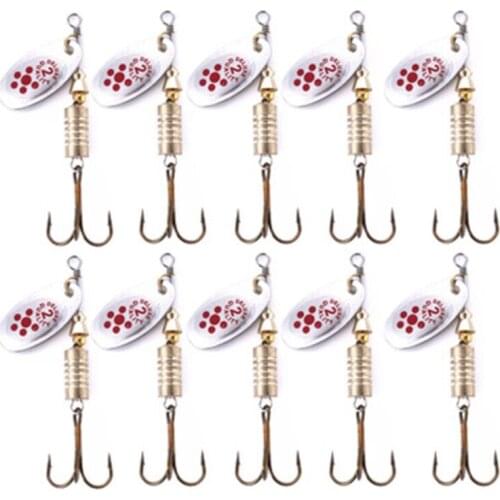Y1UC 10 Pcs 6.7cm 7g Spinner Spoon Metal Bait Fishing Lure Sequins Crankbait for Bass Trout Perch Pike Rotating Tackle