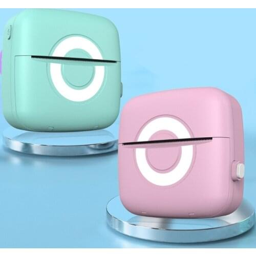 1 Set Thermal Printer Portable Mini Bluetooth Wireless Pocket Mobile Printer with One Roll Of Paper for Photo Label Memo