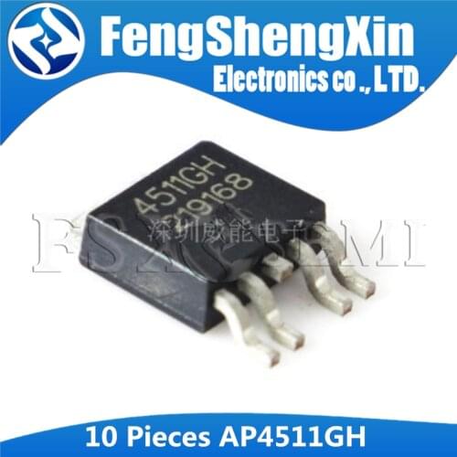 10PCS AP4511GH TO252 AP4511 TO-252 SMD N AND P-CHANNEL ENHANCEMENT MODE POWER MOSFET IC