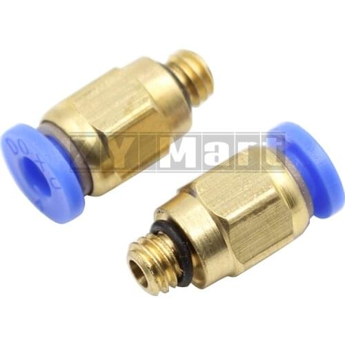 10Pcs PC4-M6 Fitting pneumatic connector copper connector thread for 3d printer extruder