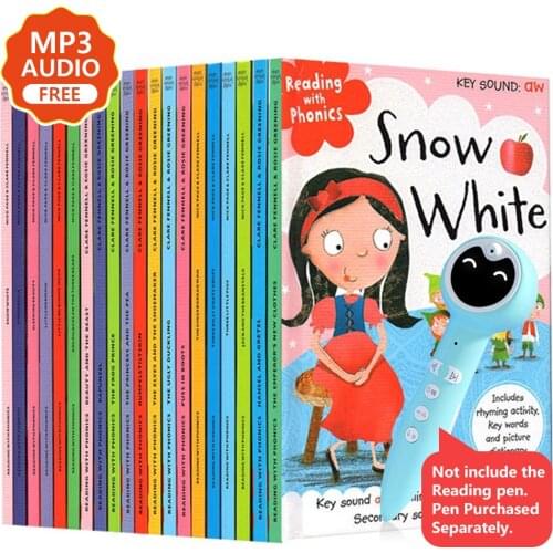 20 Books/Set Phonics Fairy Tale English Picture Book Little Red Riding Hood Early Education English Reading Books for Children