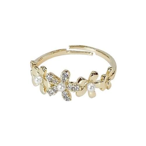 2021 fashion new small fresh flower high quality ring Korean style elegant opening adjustable ring