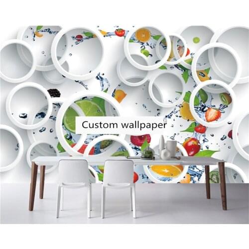 Beibehang Customize papel de parede 3d new circle fruit decoration painting TV sofa background wallpaper wall papers home decor