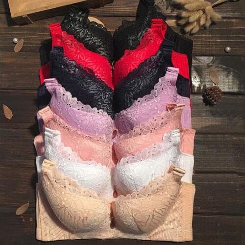 MAX plus size bra 95D 100D 105D 110D 50/115D C D E F cup sexy lace cotton push up Super bra for women as gift for mother C3313