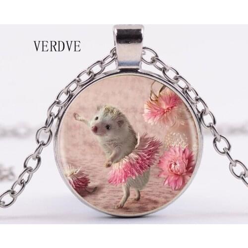 COLOR NEW ARRIVED Hedgehog Glass Pendant in Fog Necklace Gifts Fashion jewelery