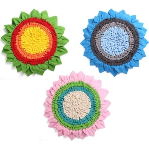 Round Flower Shape Dog Snuffle Feeding Mat Pet Nosework Training Slow Eating Durable Play Pad Washable Cushion Soft
