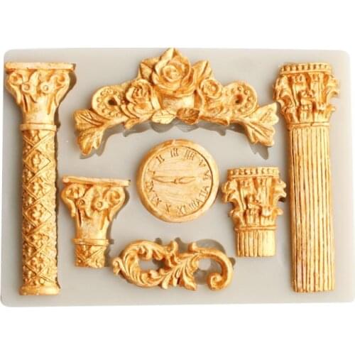 European DIY Roman column turned sugar chocolate silica gel mold cake modeling decoration dry Perth baking mold