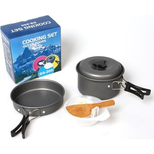 1-2 People Outdoor Camping 8-piece Picnic Pot Cookware Pot Set DS200 Convenient And Ultralight Equipment