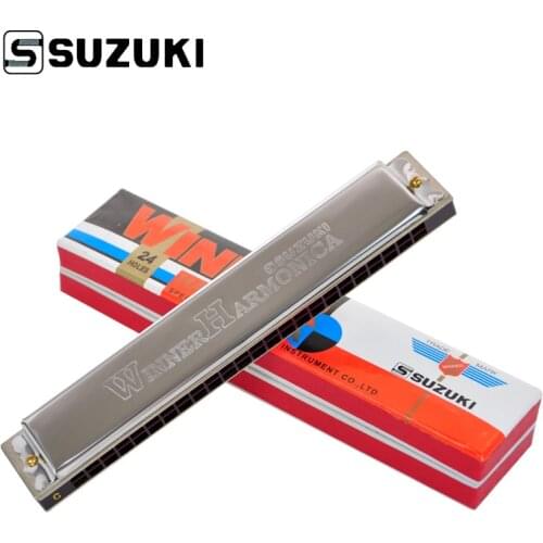 SUZUKI Winner-24 / W-24 24-hole Tremolo Harmonica Key of C Beginner Playing - 3 OCTAVE