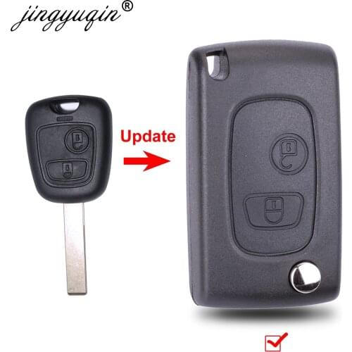 Jingyuqin Modified Flip Folding Remote Key Shell fit for PEUGEOT 307 607 207 407 2BTN Key Case Fob VA2/HU83 Blade