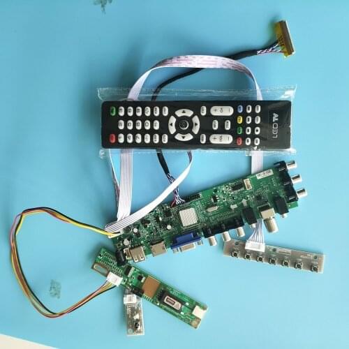 Kit For B141EW01 V2/B141EW01 V3 30pin 1280X800 HDMI LCD Panel Controller board 1 CCFL Digital remote DVB-T TV VGA USB AV 14.1"