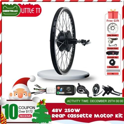 Electric bicycle Conversion Kit 48V 250W with LCD/LED Display Rear Cassette hub Wheel Motor 16-29inch 700C for ebike kit