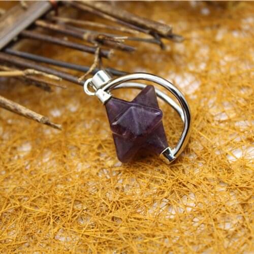 Hot sale Quartz Necklaces Pendants Natural Stone Melkaba Pink Crystal Pendant Necklace For Women Jewelry Making 6pcs