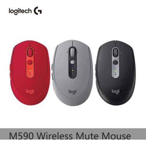 Logitech M590 Wireless Mute Bluetooth Mouse 2.4GHz Unifying Dual Mode 1000 DPI Multi-Device Optical Silent Mouse Office PC Mice