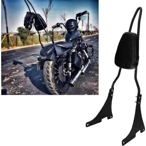 For Harley XL883C 883R 1200R XLH883 1200 motorcycle detachable backrest luggage rack bracket girly bar cushion pad