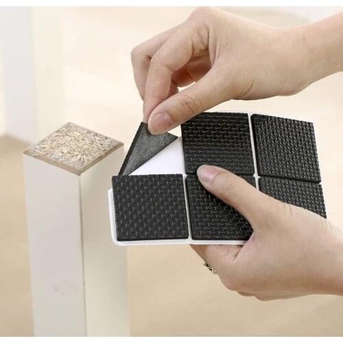 Square Feet Pads Table Foot Pad Corner Furniture Leg Mute Wear-resistant Anti-slip Stickers Protective Stool Foot Cover