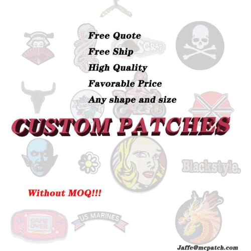 Custom Logo Embroidery Style Skull PVC Woven Name Letter Woven Military Patches Metal Badge Fabric for Clothing Hats Jeans Shoes