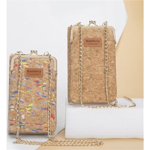 2021 New Mobile Phone Bag Female Large-capacity Messenger Bag Fashion Wood Grain Multi-card Position Ladies Wallet