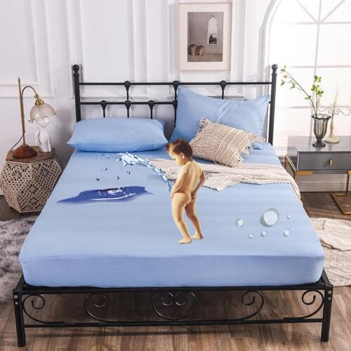 2019 new products Polyester fiber Mill waterproof Bedspread Fitted Sheet Pillowcases 2/3 Pure color Bedding