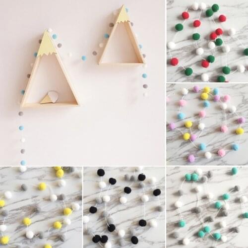 2M DIY Hanging String Wool Felt Balls Handmade Kids Room Wall Decor Christmas Garland Pom Party Decor Sewing Craft Supplies