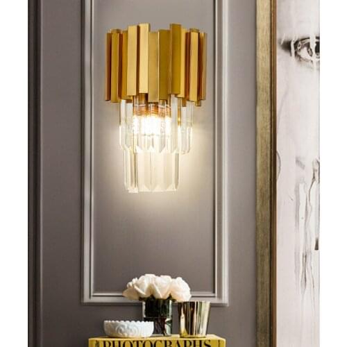 Postmodern LED Crystal wall lights living room sconces Nordic lighting stairs illumination bedroom deco fixtures aisle wall lamp