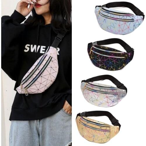 Waist Bag Women Banana Waist Bag Women Waist Bag Black Geometric Waist Bag Laser Chest Mobile Phone Pouch belt bag