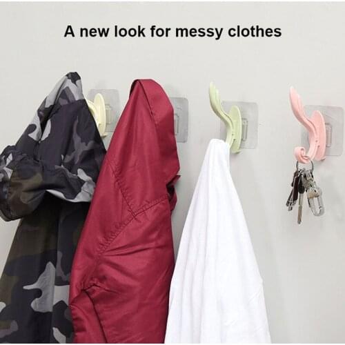 Transparent Anti-skid Wall Hook Door Hangers Hook Double Waterproof Oilproof Self Adhesive Seamless Hanging Hooks Kitchen Office