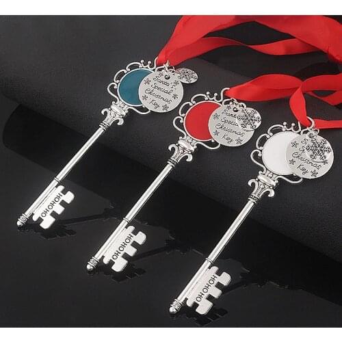 Christmas Decoration Monogram Christmas Magic Santa Magic Key Pendant Keychain Santa Snowflake Christmas Tree Ornament Gift