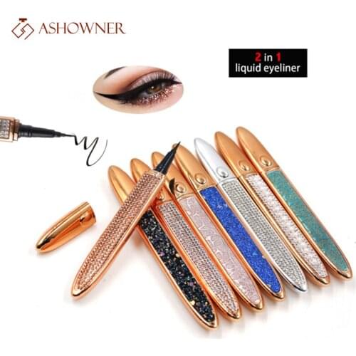 6 color Self Adhesive Eyeliner Pencil Long Lasting Eye Liner Non Blooming Quick Drying Eye liner Liquid Pen Beauty Makeup Tool